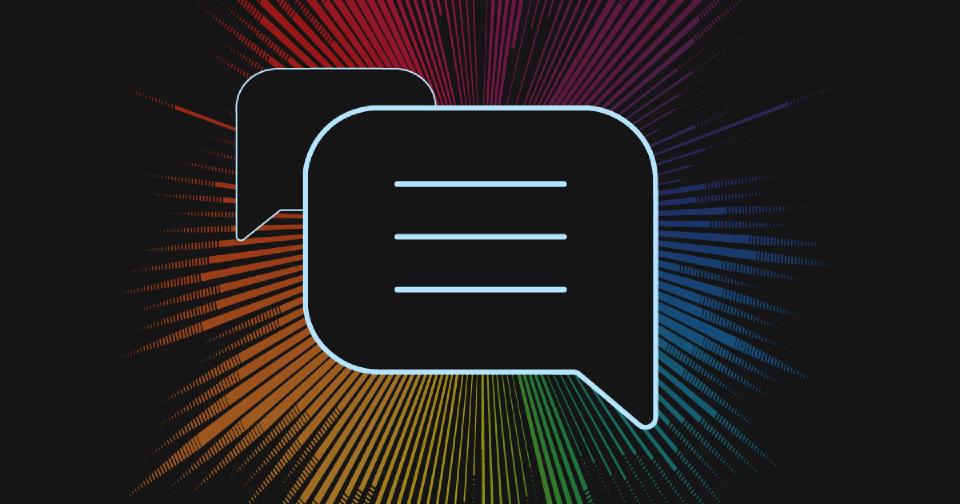 an image with lines representing ai computing lie behind a chatbox icon